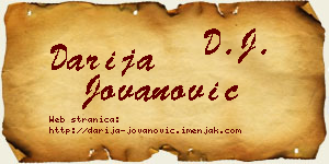 Darija Jovanović vizit kartica